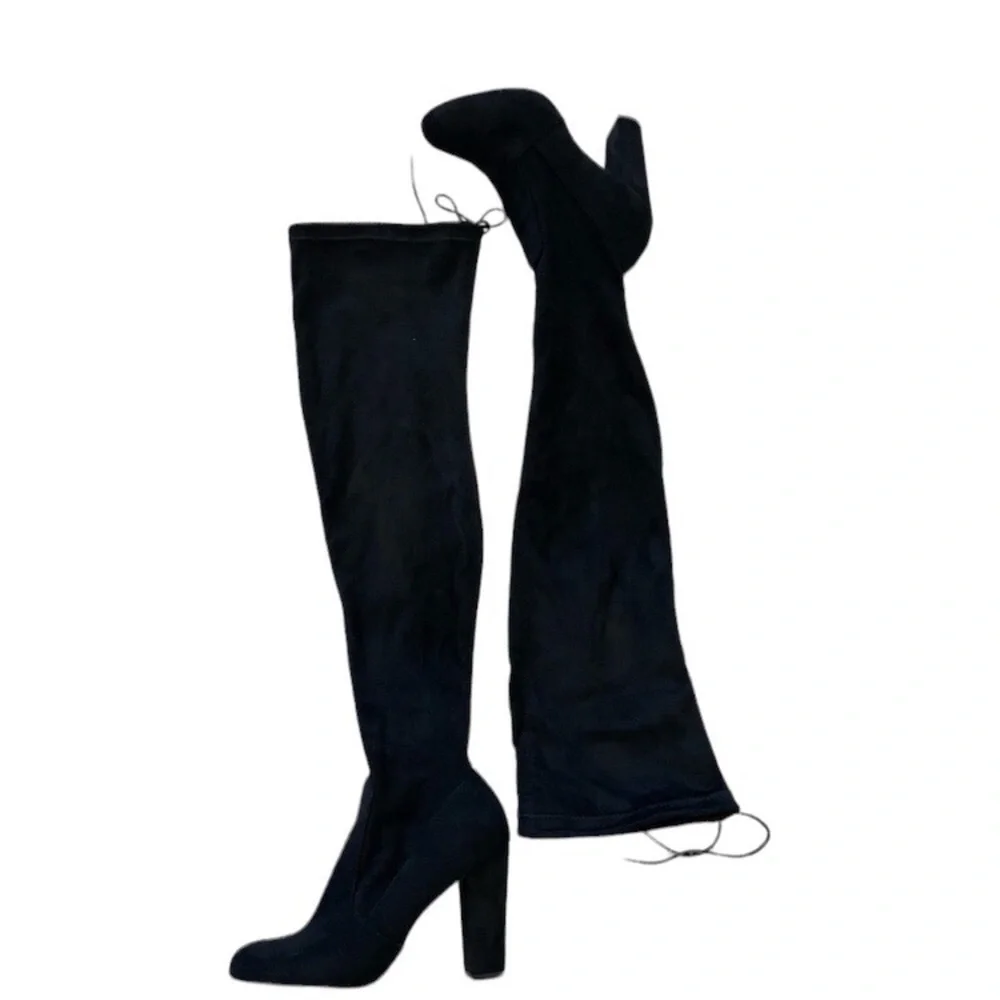 Lulus so much yes black suede over the knee boots size 9